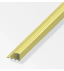 Ferramenta Per Mobili E Infissi-Alfer aluminium Profilo per bordi 15x14 alluminio ottonato - 1 metro.