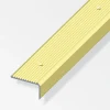 Ferramenta Per Mobili E Infissi-Alfer aluminium Profilo per scala  41 x 23  alluminio ottonato  forato
