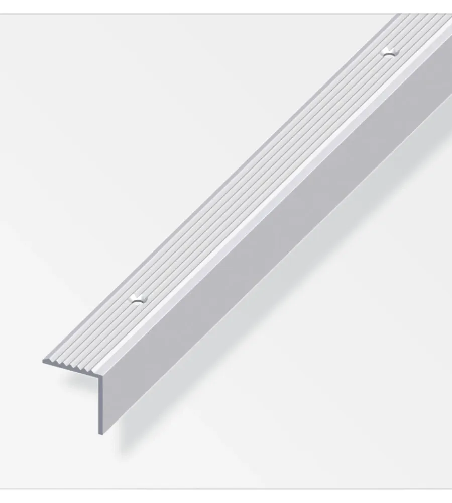 Ferramenta Per Mobili E Infissi-Alfer aluminium Profilo per scala 19x20 alluminio forato