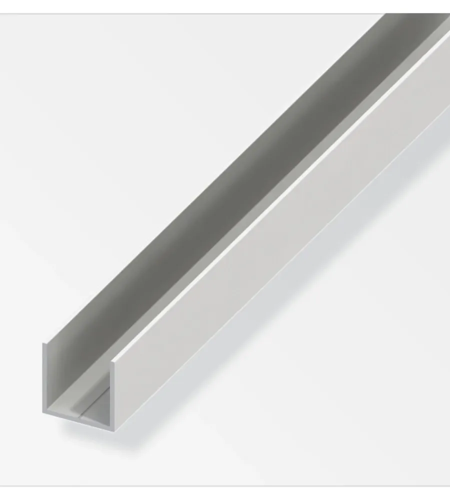 Ferramenta Per Mobili E Infissi-Alfer aluminium Profilo u 7,5x1 pvcbia 2,5m