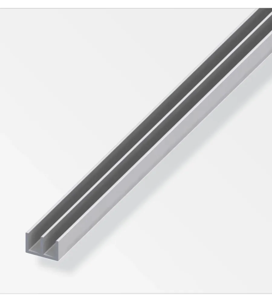 Ferramenta Per Mobili E Infissi-Alfer aluminium Profilo uu 10x16x10 alluminio arg - 1 metro.