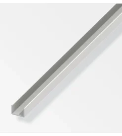 Ferramenta Per Mobili E Infissi-Alfer aluminium Profilo u10x21x10 pvc bianco - 1 metro.