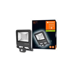 Illuminazione Per Esterno|Proiettore led da esterno osram essential con sensore, 50w 4000k grigio