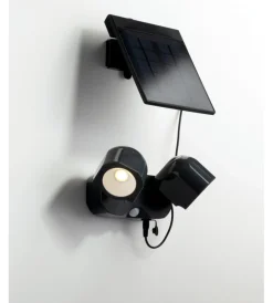 Illuminazione Per Esterno- Proiettore led "shiva" antracite con pannello solare, 2x 1,5w