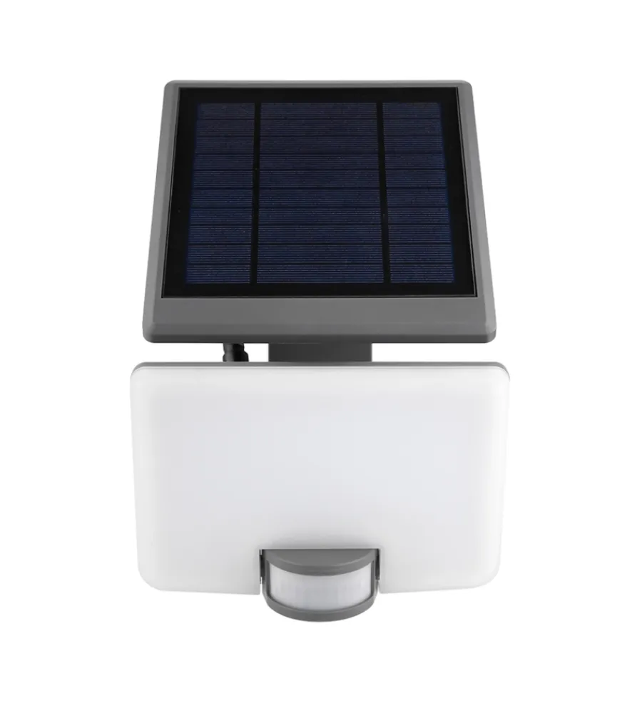 Illuminazione Per Esterno- Proiettore led "ulysse" antracite con pannello solare, 10 w
