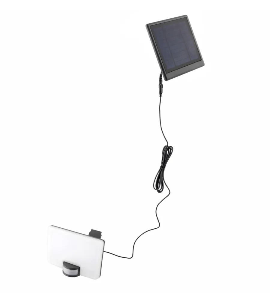 Illuminazione Per Esterno- Proiettore led "ulysse" antracite con pannello solare, 10 w