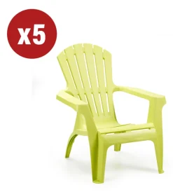 Mobili Da Giardino E Accessori|Promo 5 pezzi poltrona da esterno "dolomiti" colore verde lime, 75x86x86 cm
