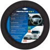 Auto Interno- Protector 2 in 1, coprivolante elasticizzato in poliestere - nero  33146