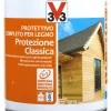 V33 Impregnanti Legno|Protettivo completo per legno protezione classica, colore mogano - 0,75 litri