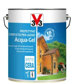 Protettivo completo per legno acqua-gel, colore noce chiaro - 5 litri Impregnanti Legno