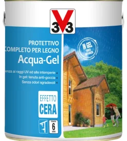 Impregnanti Legno-V33 Protettivo completo per legno acqua-gel, colore castagno scuro - litri 2,5