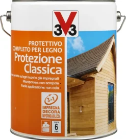 Discount Protettivo completo per legno protezione classica, colore noce medio - 5 litri Impregnanti Legno