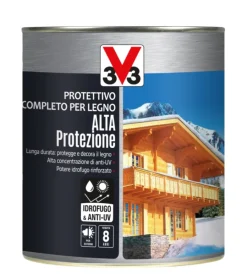 Impregnanti Legno-V33 Protettivo completo per legno alta protezione a solvente, colore castagno scuro - 0,75 litri