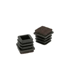 Hot Puntali interni alettati quadri neri con feltro 25 x 25 mm. 4 pz. Accessori