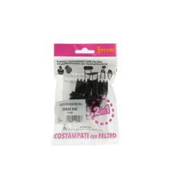 Hot Puntali interni alettati quadri neri con feltro 25 x 25 mm. 4 pz. Accessori