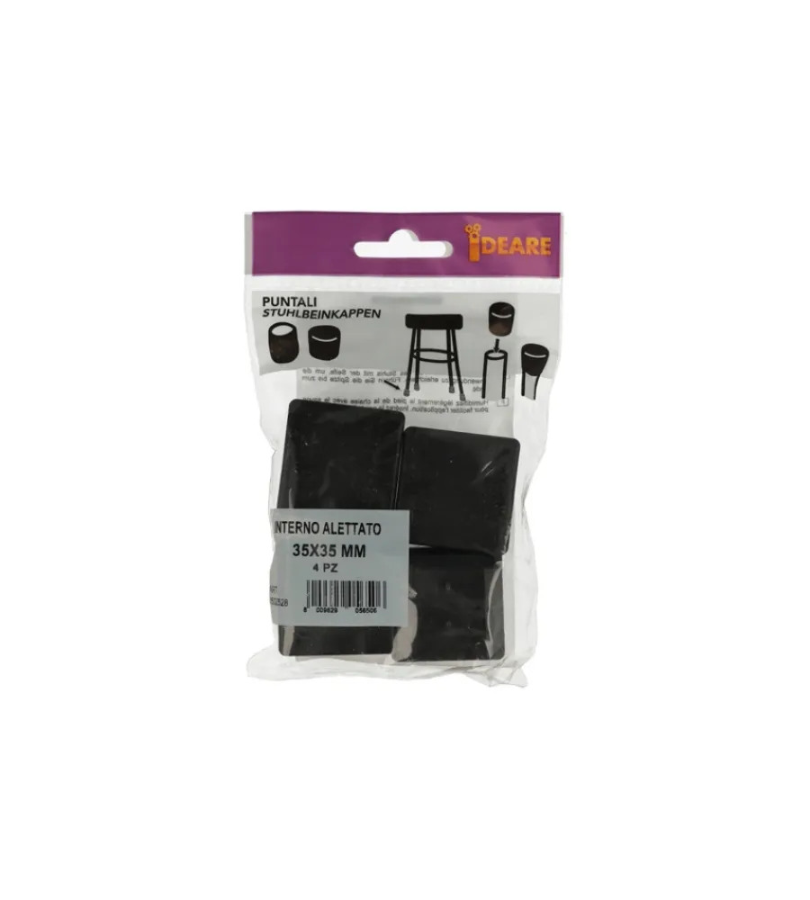 Accessori- Puntali interni alettati quadri neri 35 x 35 mm. 4 pz.