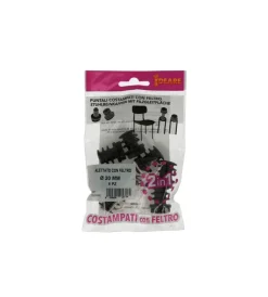 Accessori|Puntali interni alettati tondi neri con feltro ø 20 mm. 8 pz.