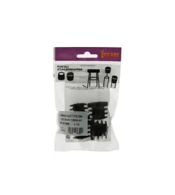 Accessori|Puntali interni alettati tondi neri ø 30 mm. con foro filettato 4 pz.