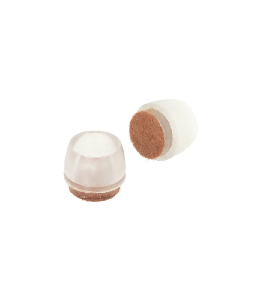 Accessori- Puntali tondi pvc trasparente con feltro ø 18 mm. - 8 pz.