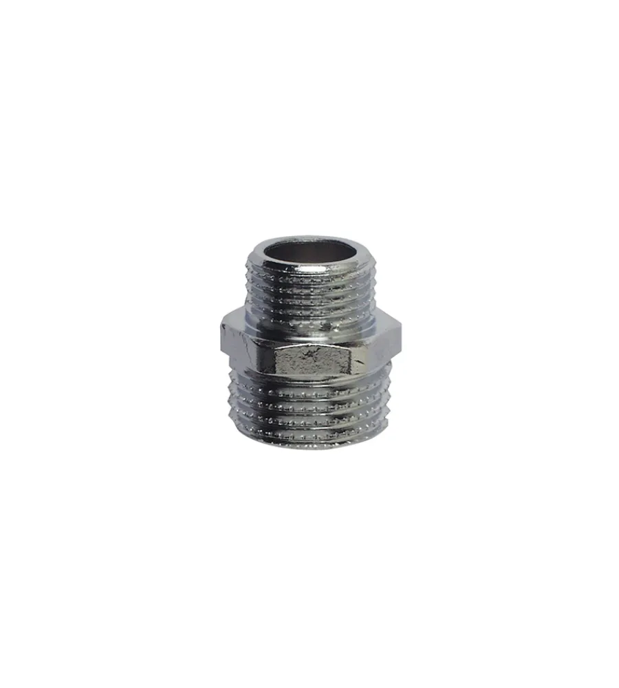 Tubi E Raccordi- Raccordo doppio con riduzione maschio 1/2" - 3/8"
