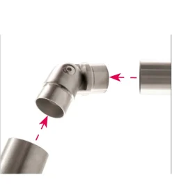 Metal Expert Porte, Scale E Pavimenti|Raccordo regolabile e snodabile per corrimano in acciaio inox satinato