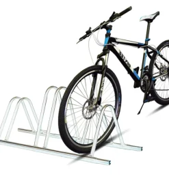 Bici|Rastrelliera portabici a 3 posti in ferro zincato con passaruota 5 cm 95x38x35/40 cm