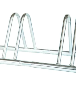 Bici|Rastrelliera portabici a 3 posti in ferro zincato con passaruota 5 cm 95x38x35/40 cm