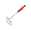 Attrezzatura Giardinaggio- Rastrellino zincato con manico bimateriale ergonomico tpr