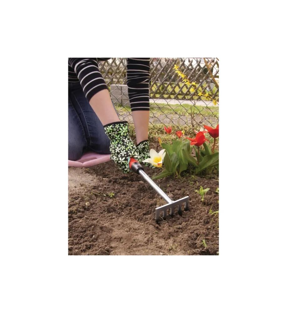 Hot Rastrellino zincato con manico bimateriale ergonomico tpr Attrezzatura Giardinaggio