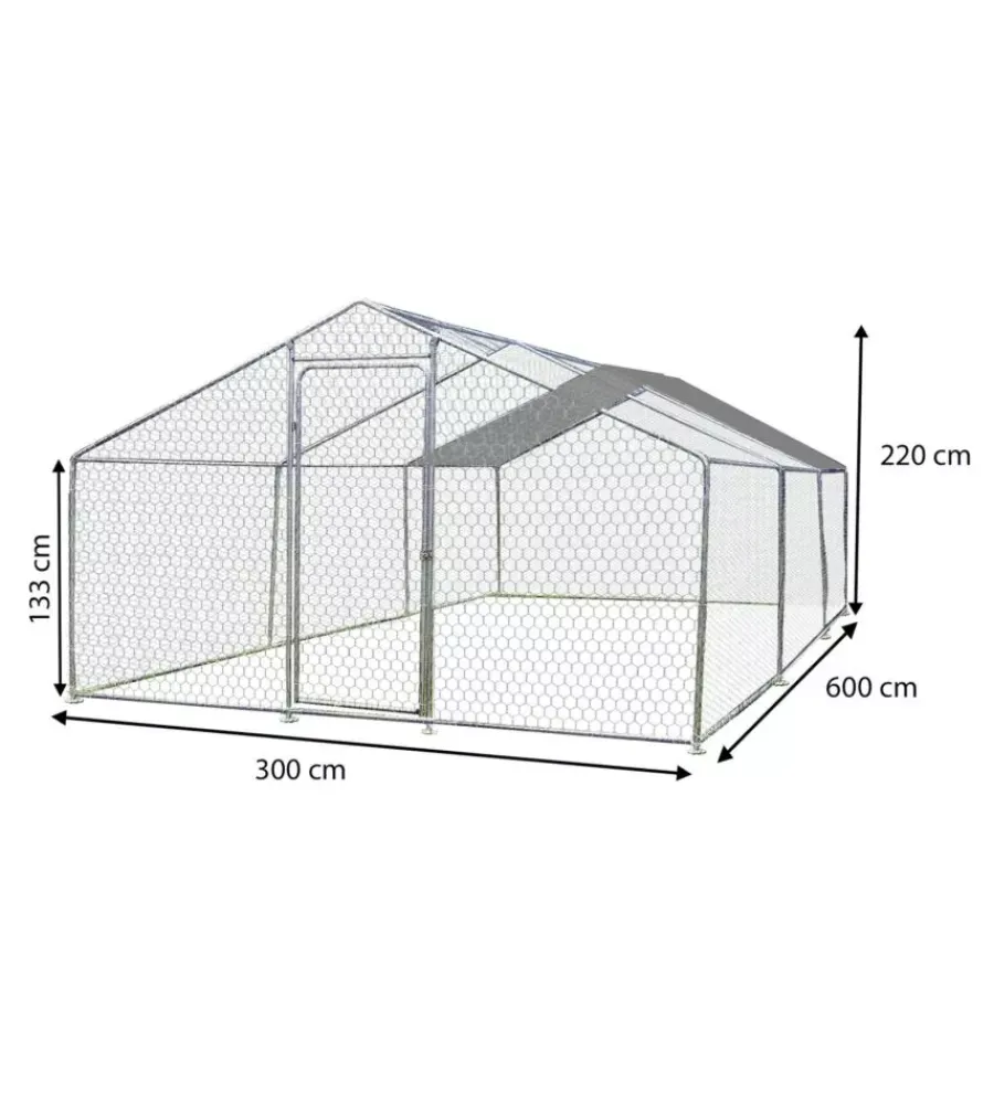 New Recinto per animali "enc 3060 32 gjm" in acciaio zincato 300x600x220 cm Recinzione X Animali