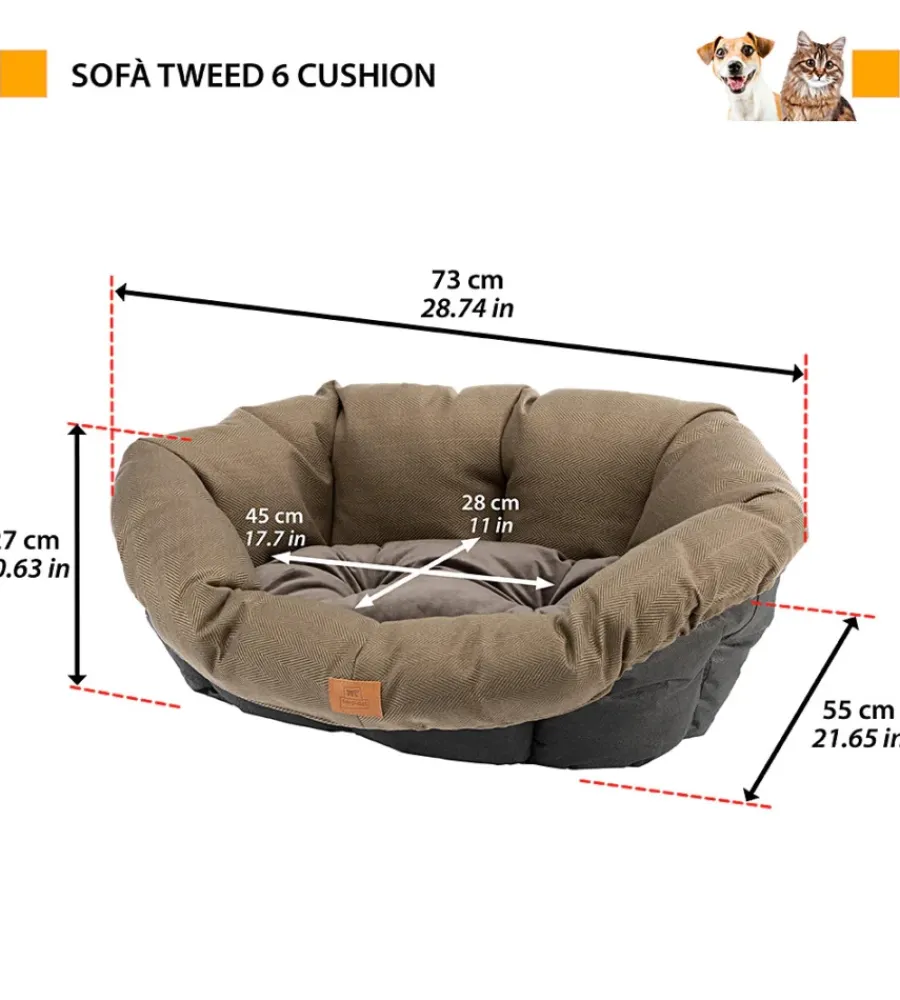 Ferplast Cuscini E Brandine|Ricambio cuscino per cuccia "siesta deluxe", 73x55x27 cm -