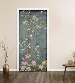 Rivestimento per porta in vinile fantasia "romantic ramage", 210x83 cm Decorazione Pareti