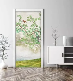 Rivestimento per porta in vinile fantasia "old japan", 210x83 cm Decorazione Pareti