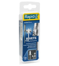 Rivettatrici E Rivetti- Rivetti diametro 4.8x20mm. alu + punta da trapano blister da 50