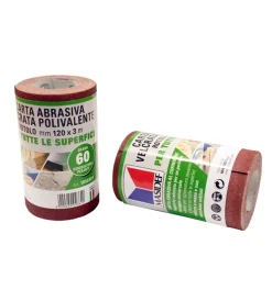 Carta Vetrata E Abrasivi- Rotolo carta abrasiva velcrata polivalente grana 80