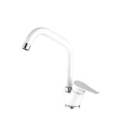 Clearance Rubinetto cucina "allen" monocomando bocca alta bianco, d 40 mm Rubinetti Cucina