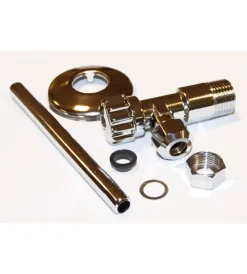 Acc.Cassette Wc|Rubinetto per cassetta a squadra con cannuccia 1/2"