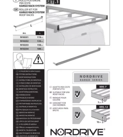 Portaggio-Nordrive Rullo posteriore per ceste kargo rack system - r115 - 115 cm  n10231