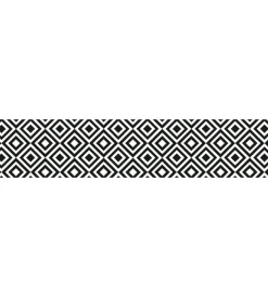 Tessile D'Arredo|Runner in vinile black & white, 50x240 cm