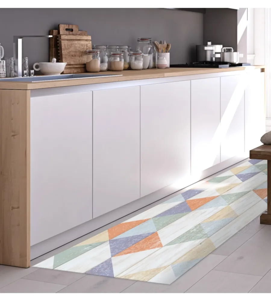 Tessile D'Arredo- Runner in vinile colour wood, 50x180 cm