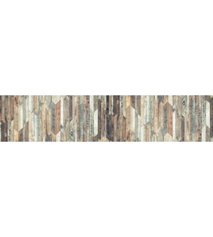 Tessile D'Arredo|Runner in vinile vintage wood, 50x240 cm