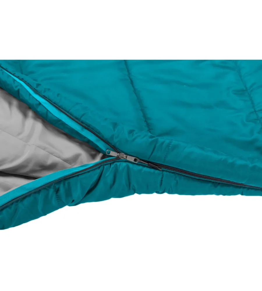 Campeggio-Brunner Sacco a pelo con cappuccio compatto "vandora 35" in poliestere e cotone azzurro 220x80 cm