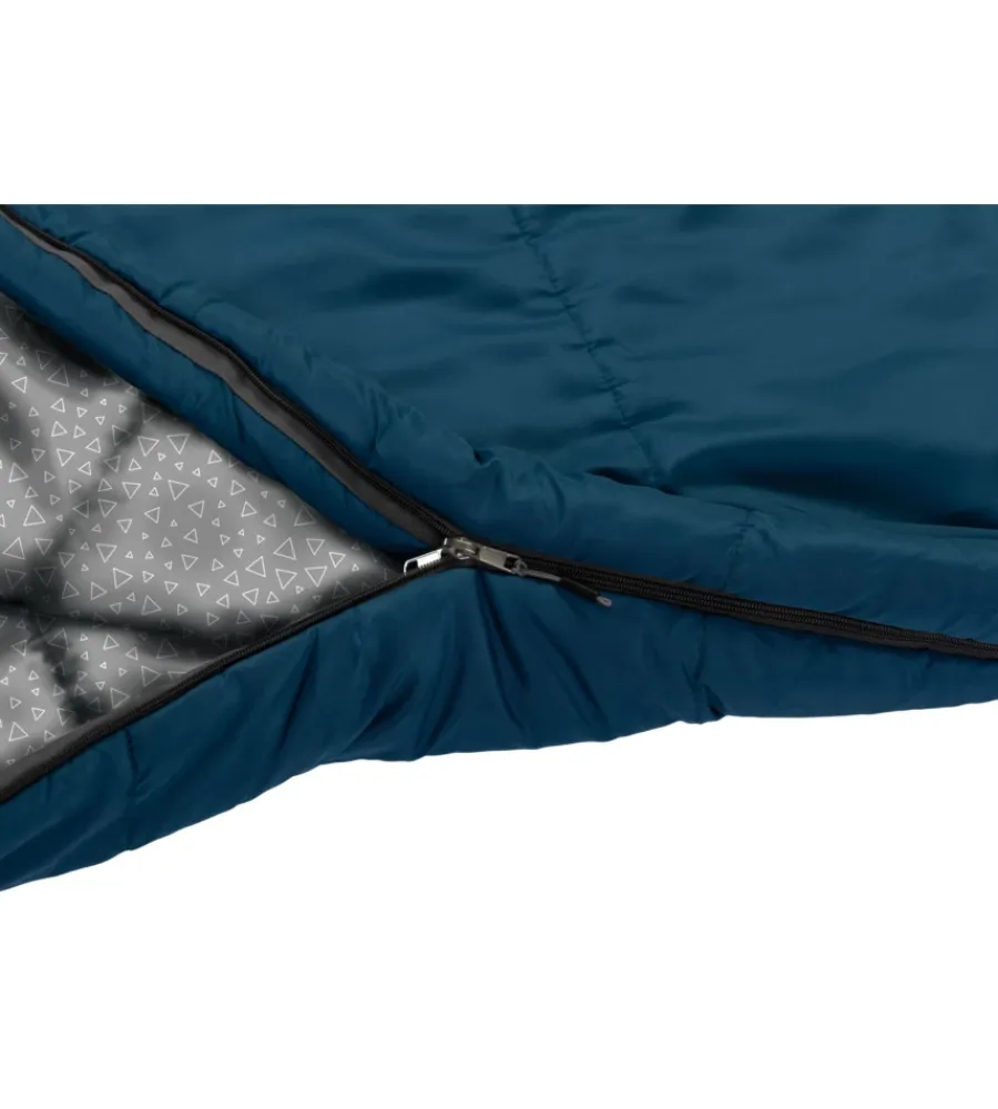 Campeggio-Brunner Sacco a pelo light con cappuccio "starflyer xl" in nylon e cotone blu 235x105 cm