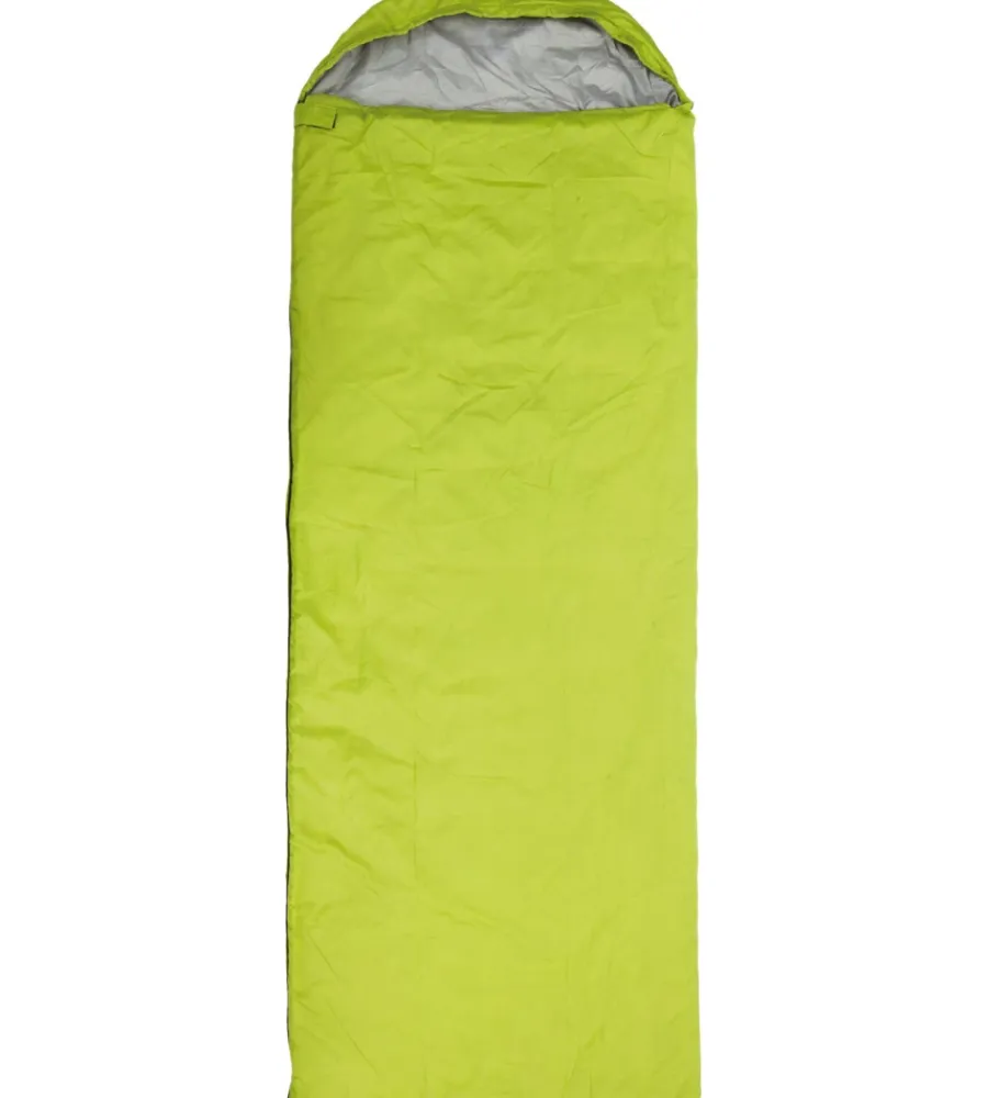 Brunner Campeggio|Sacco a pelo ultralight con cappuccio "laguna lite" in poliestere e cotone verde 210x75 cm