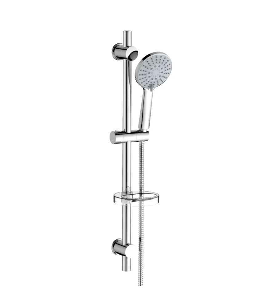 Idro-Bric Docce E Accessori|Saliscendi doccia idro bric "leonida" cromato con porta sapone, asta diametro 25 cm