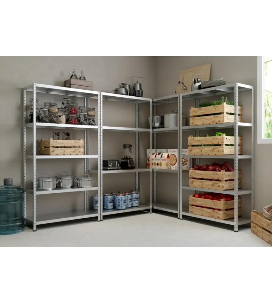 Discount Scaffale 4 ripiani in metallo brima "ettore" grigio portata 400 kg 100x40x187 cm Officina E Garage
