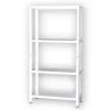 Grima Officina E Garage|Scaffale 4 ripiani in metallo bianco portata 160 kg 75x30x145 cm