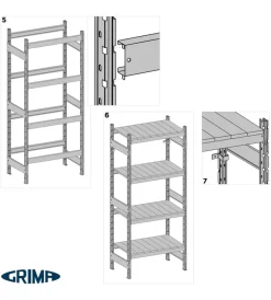 Officina E Garage-Grima Scaffale 3 ripiani in metallo