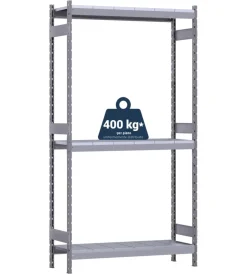 Scaffale 3 ripiani in metallo "kompos" grigio portata 1200 kg 166x50x200 cm Officina E Garage
