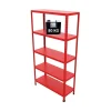 Grima Officina E Garage|Scaffale 5 ripiani in metallo "ettore" rosso portata 400 kg 100x40x187 cm